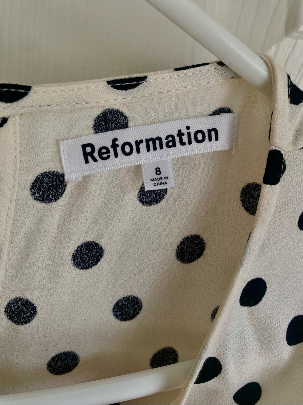 Reformation Frasier Midi Dress with Polka Dots Size 8 - Picture 5 of 7